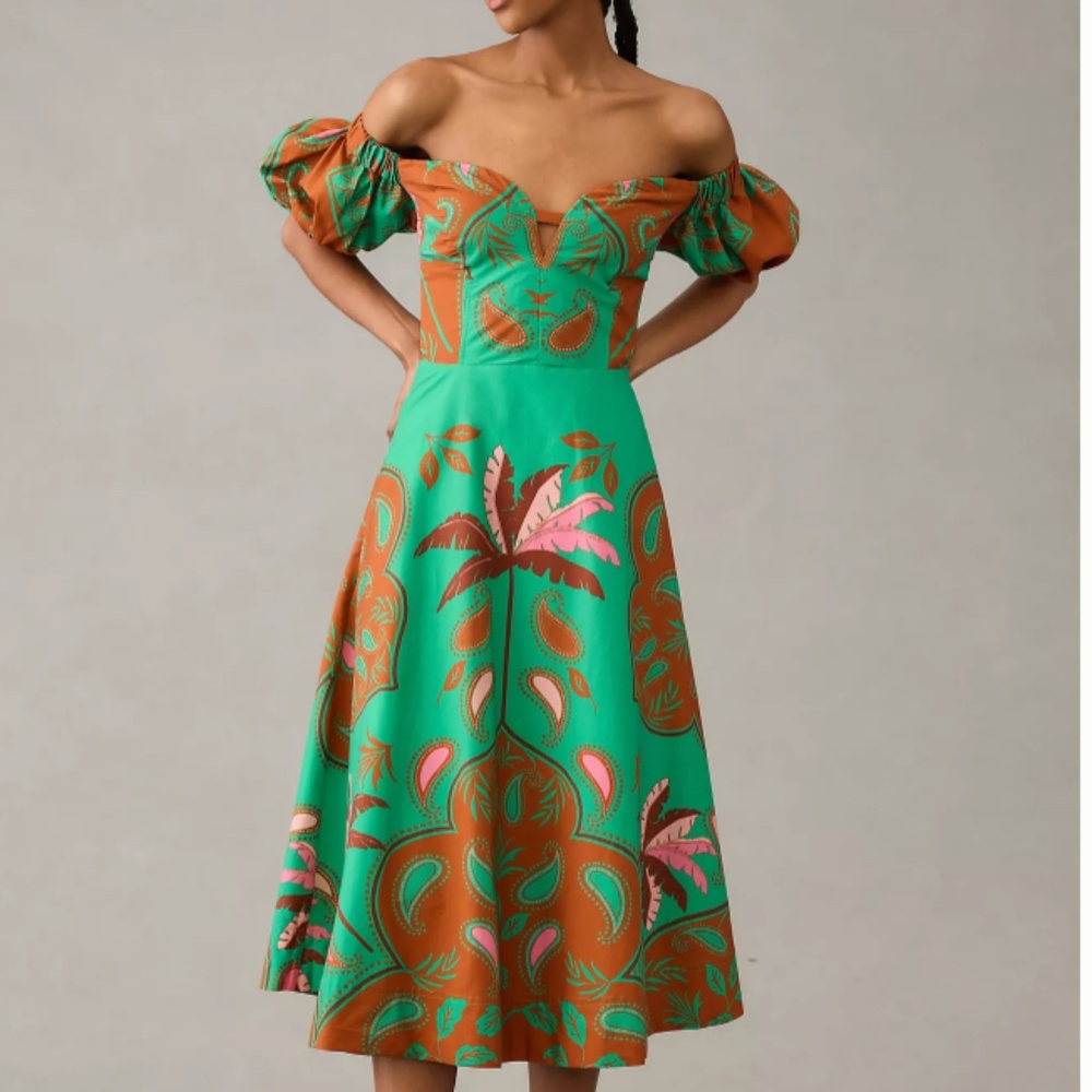 NWT ANTHROPOLOGIE MAEVE PUFF-SLEEVE SWEETHEART DRESS